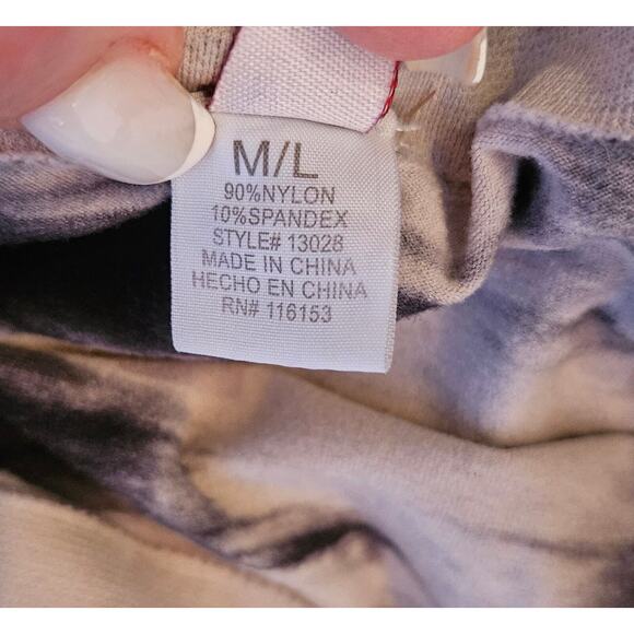 Womens Seamless Leggings Medium Large Gray Black Tie Dye Mid Rise Soft Pull On - Picture 6 of 10